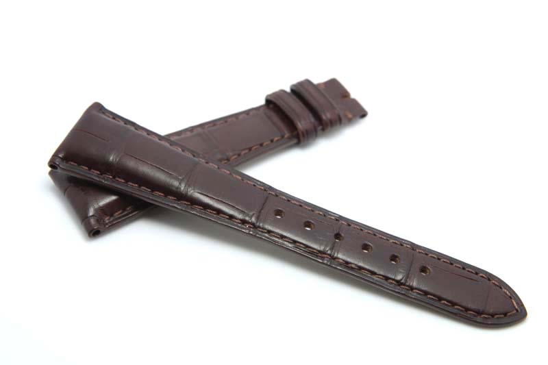 Dark brown Crocodile leather watchband